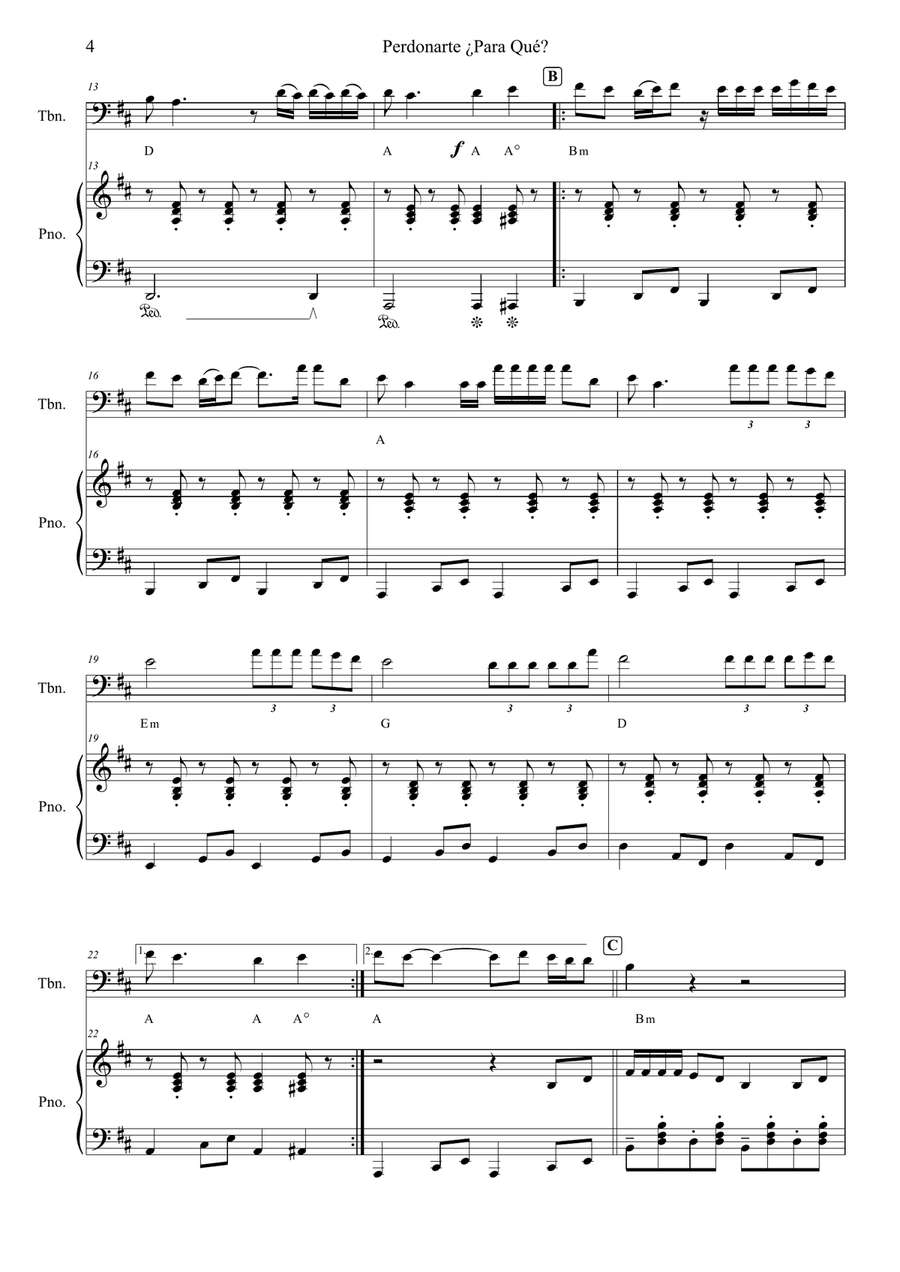 Perdonarte Para Que? Piano scores gallery preview page 4