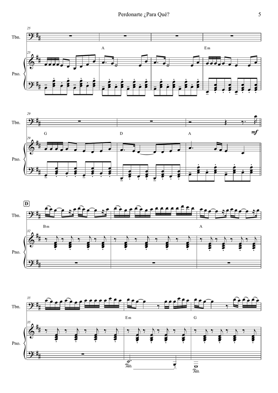 Perdonarte Para Que? Piano scores gallery preview page 5