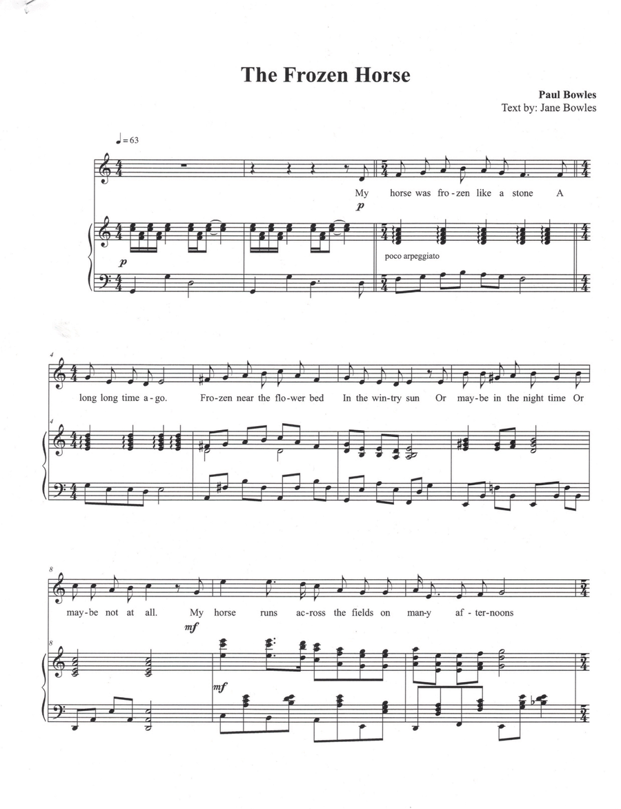 The Frozen Horse The Frozen Horse Piano, Vocal scores gallery preview page 1