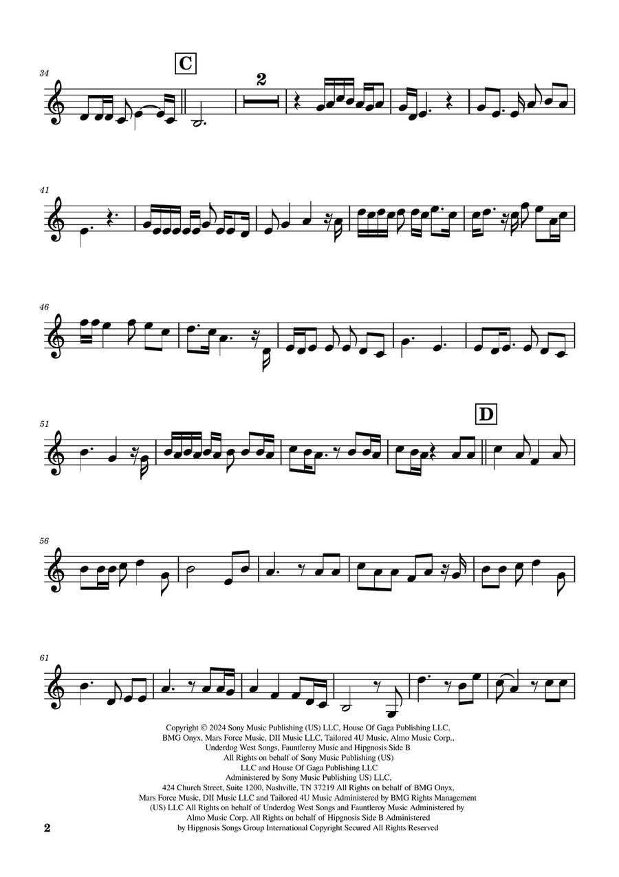 Die With A Smile A Clarinet scores gallery preview page 2