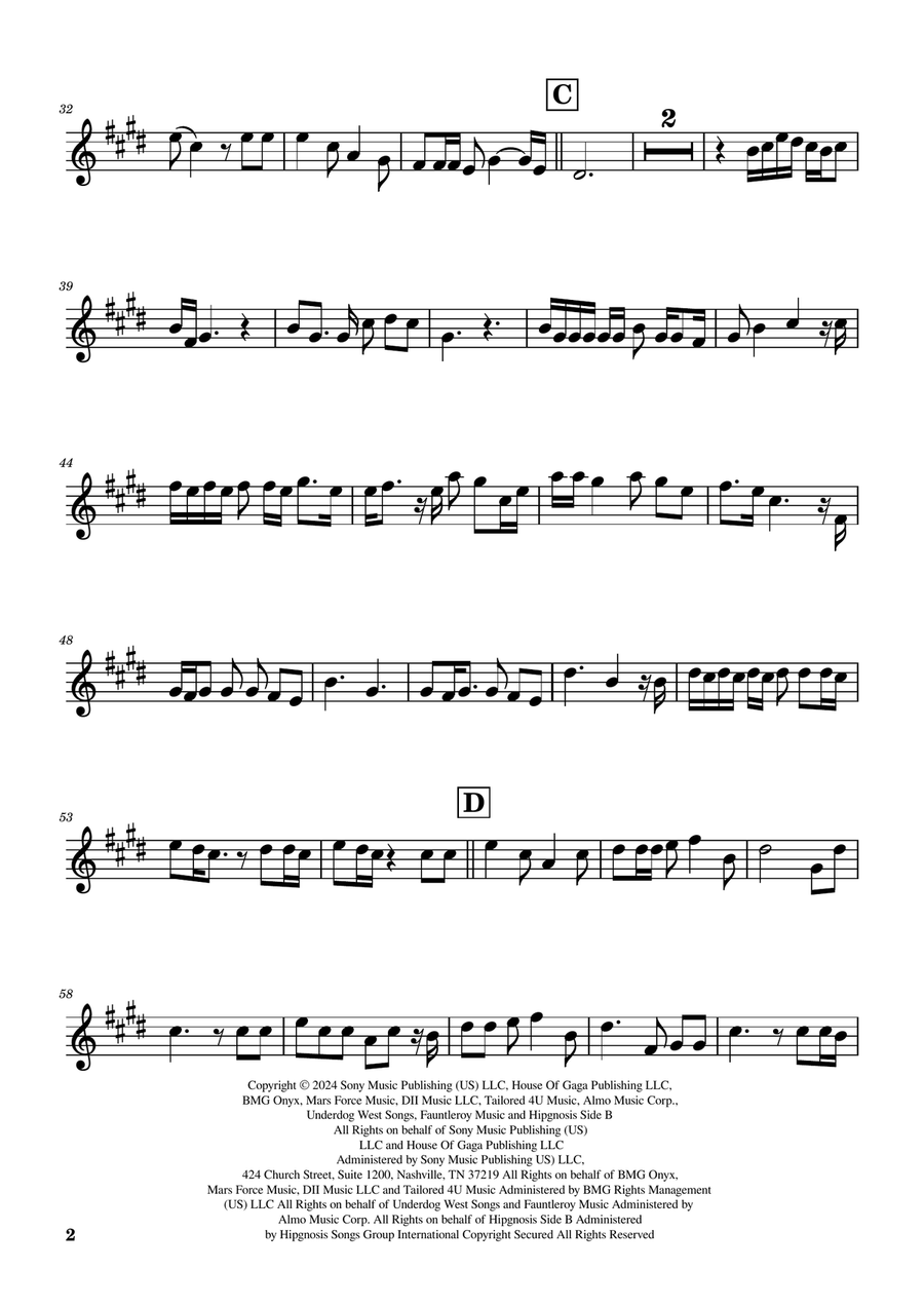 Die With A Smile English Horn scores gallery preview page 2