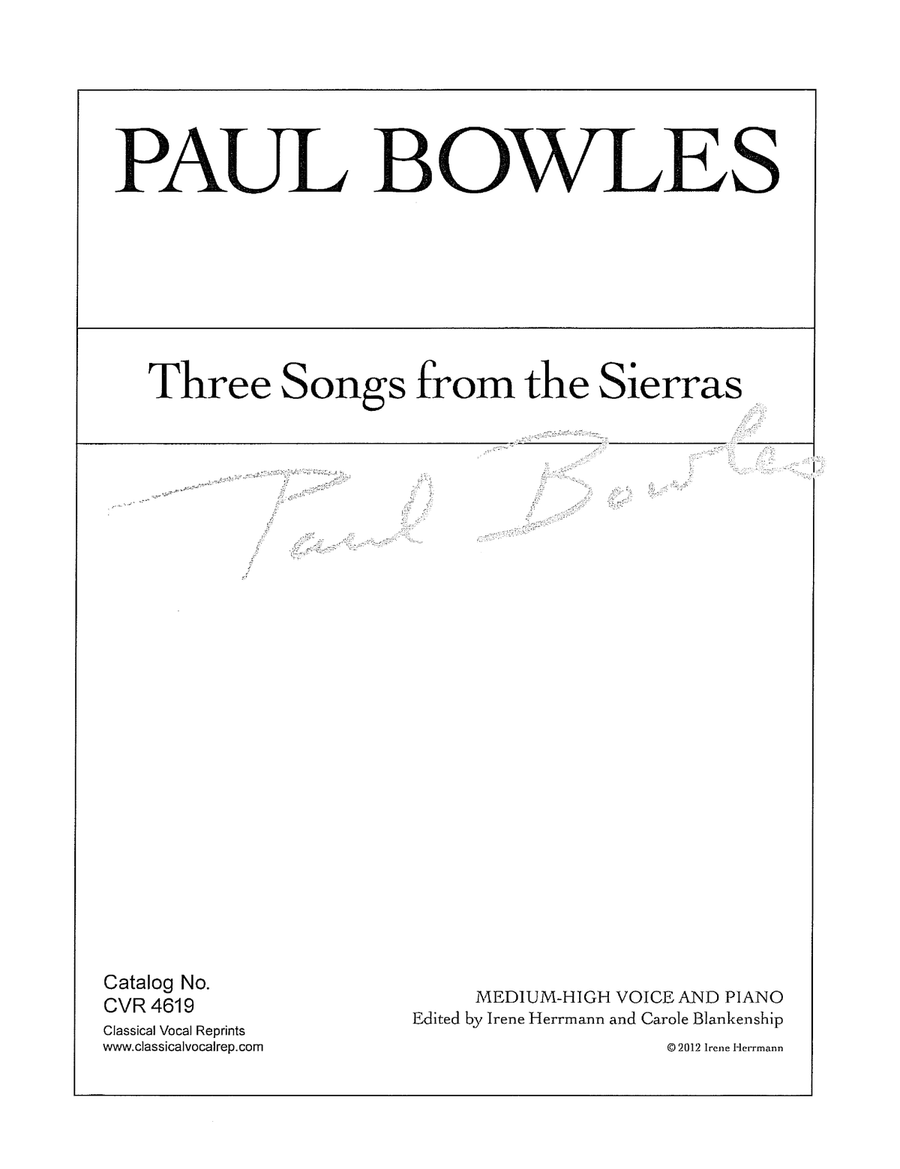 Three Songs From The Sierras Piano, Vocal scores gallery preview page 1