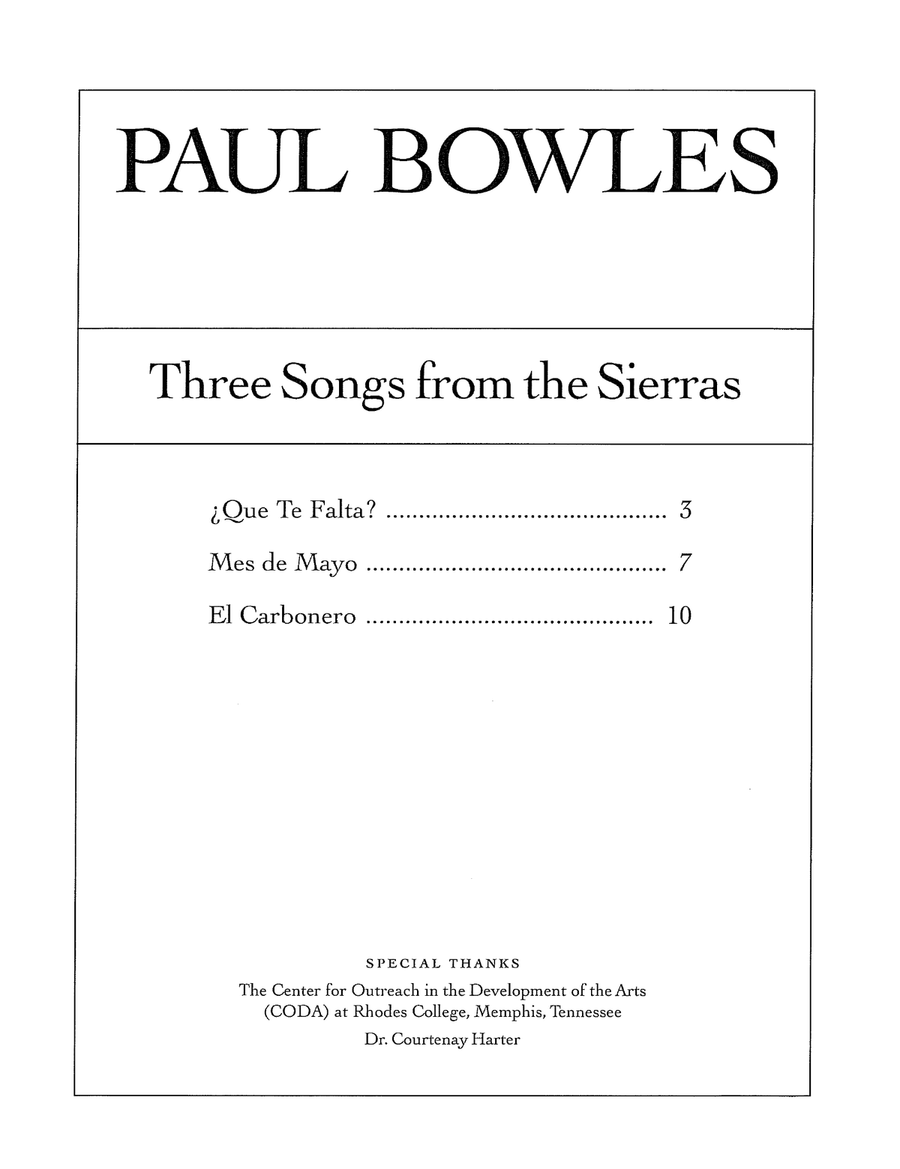 Three Songs From The Sierras Piano, Vocal scores gallery preview page 3