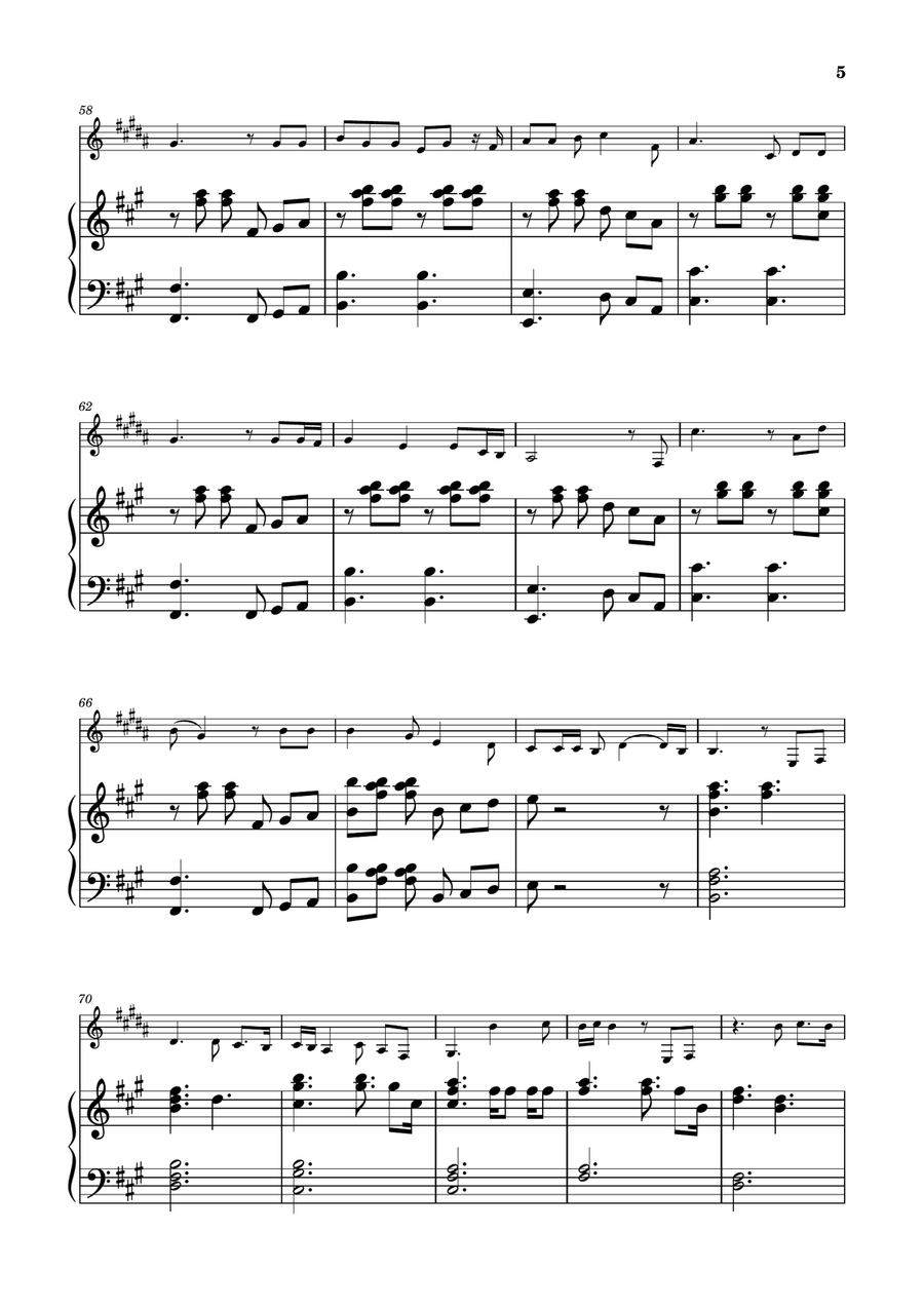 Die With A Smile B-Flat Clarinet scores gallery preview page 5