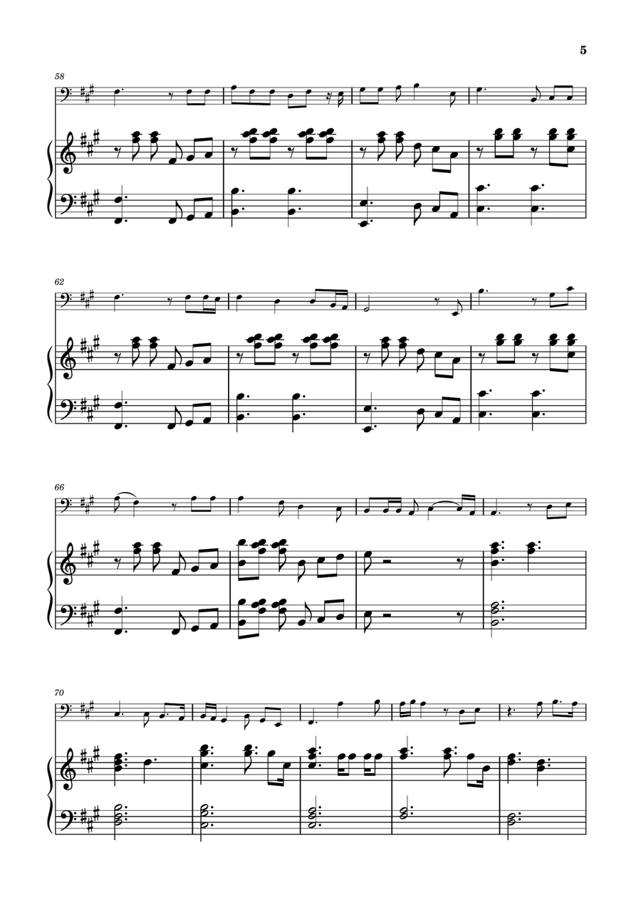 Die With A Smile Double Bass scores gallery preview page 5