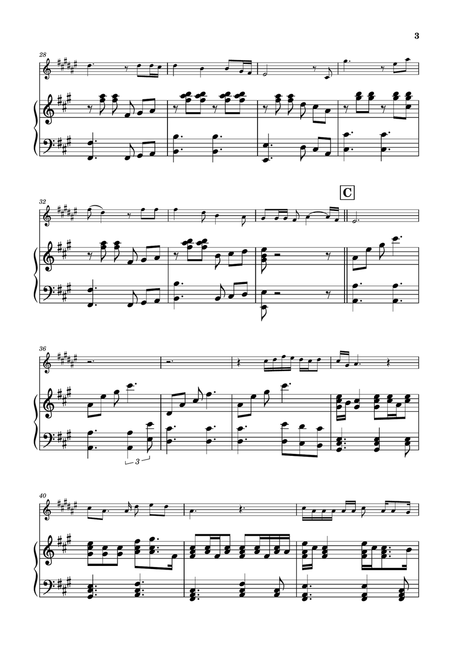 Die With A Smile E-Flat Clarinet scores gallery preview page 3