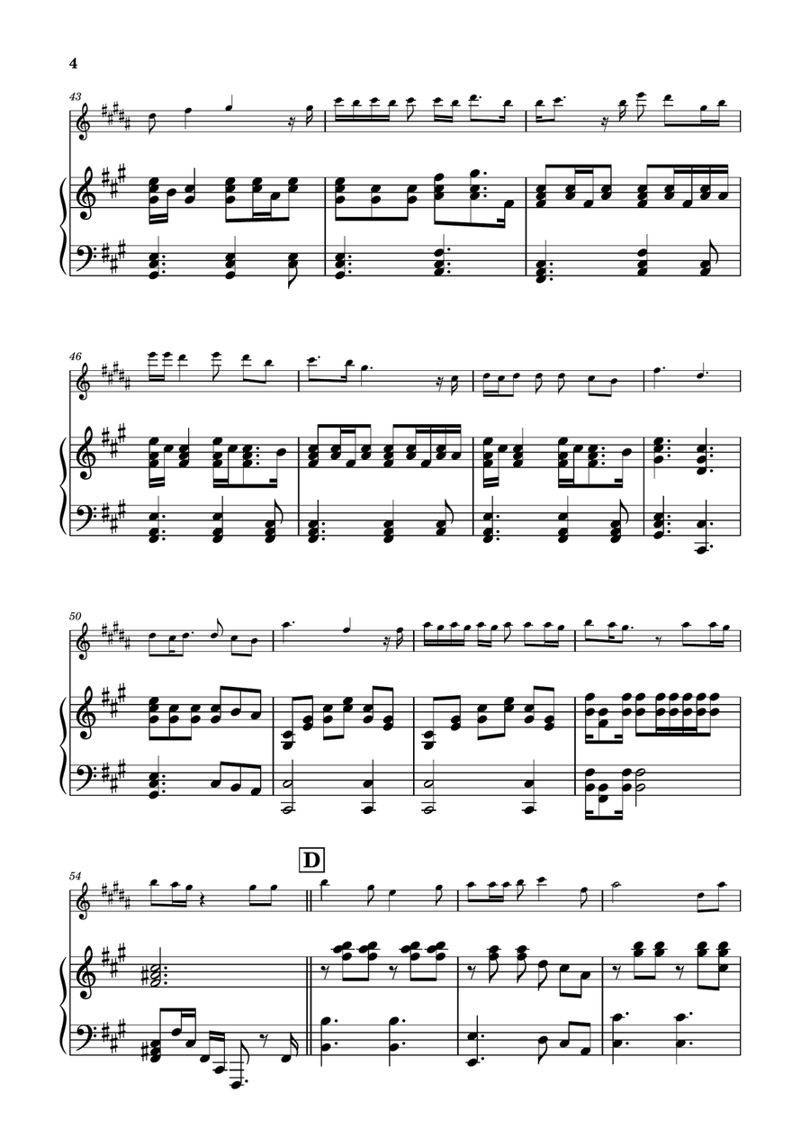 Die With A Smile Bass Clarinet scores gallery preview page 4