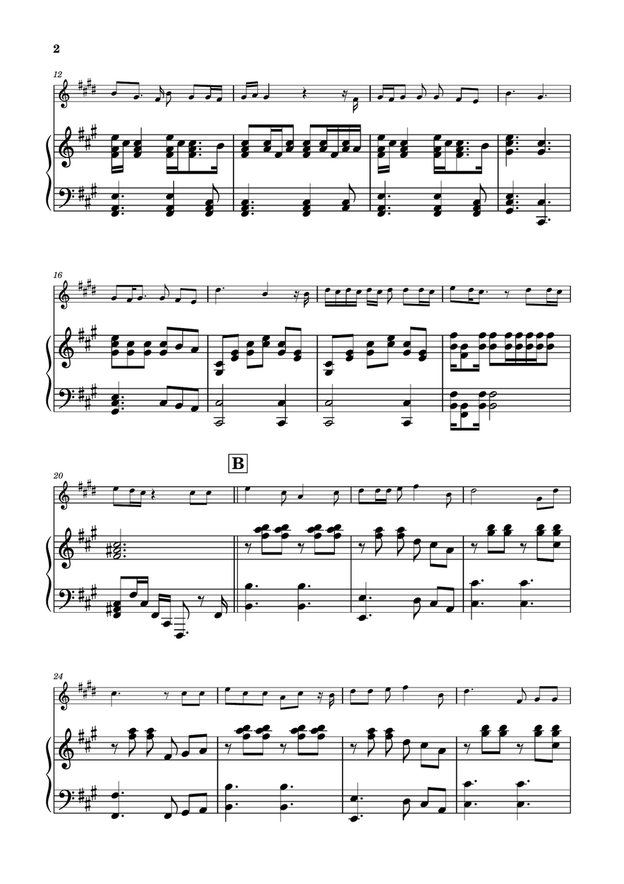 Die With A Smile Piano scores gallery preview page 2