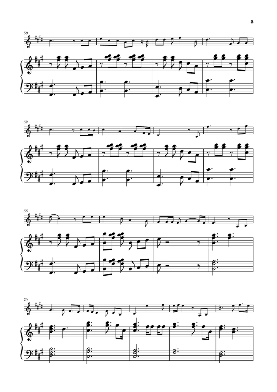 Die With A Smile Piano scores gallery preview page 5