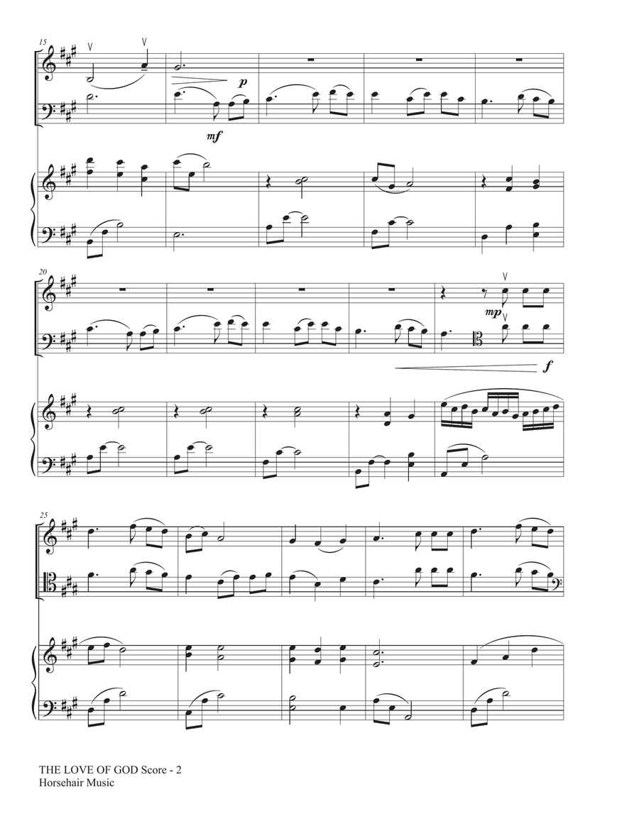The Love of God - Violin & Cello Piano Trio scores gallery preview page 2