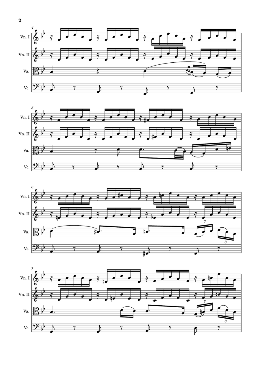Ave Maria by F. Schubert – Arranged for String Quartet, Score and Parts String Quartet scores gallery preview page 2