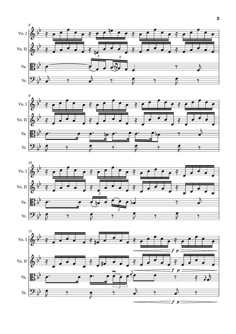 Ave Maria by F. Schubert – Arranged for String Quartet, Score and Parts String Quartet scores gallery preview page 3