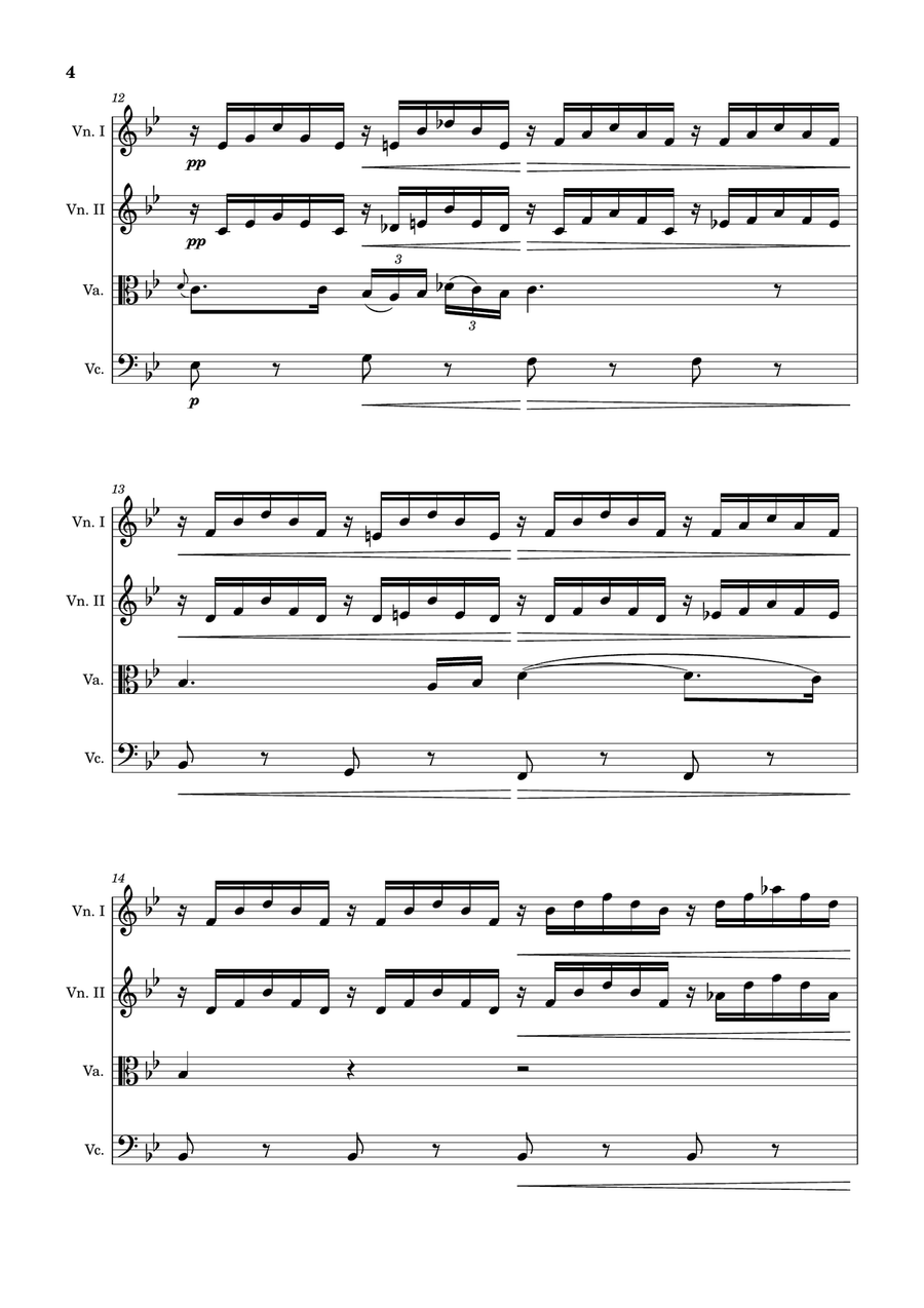 Ave Maria by F. Schubert – Arranged for String Quartet, Score and Parts String Quartet scores gallery preview page 4