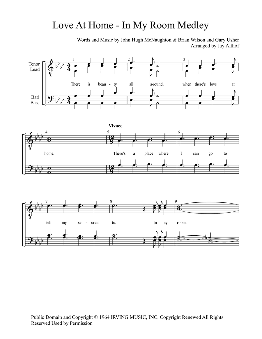 In My Room In My Room TTBB scores gallery preview page 1