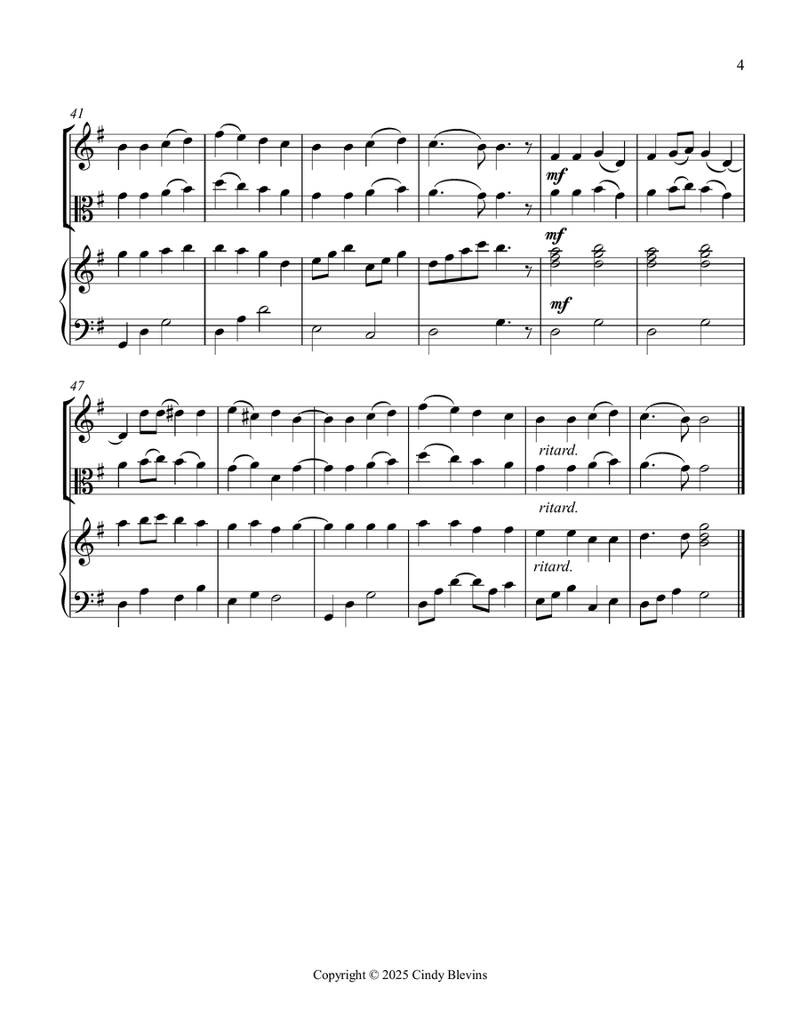 Joyful, Joyful, We Adore Thee, for Violin, Viola and Piano Violin scores gallery preview page 5