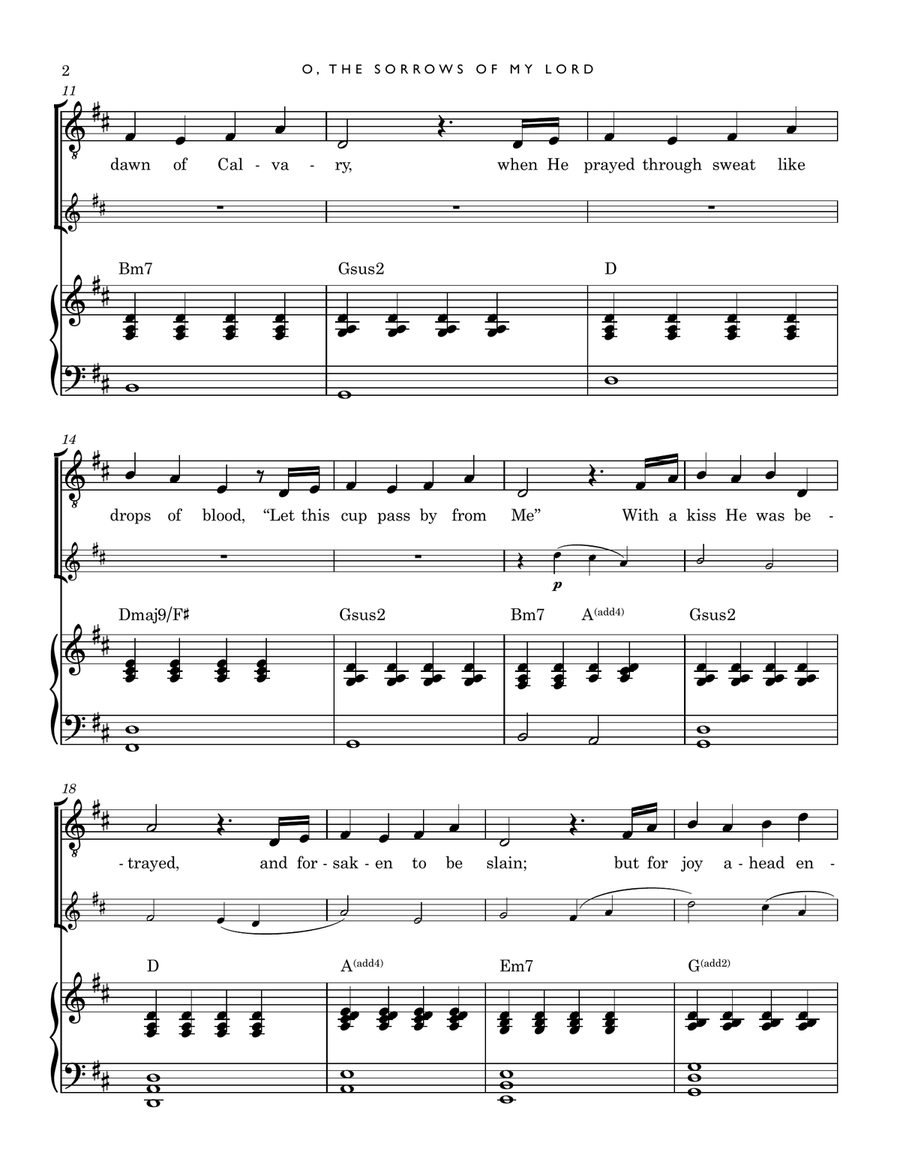 O, The Sorrows Of My LORD (PIANO + VIOLIN ARRANGEMENT) Piano, Vocal scores gallery preview page 2
