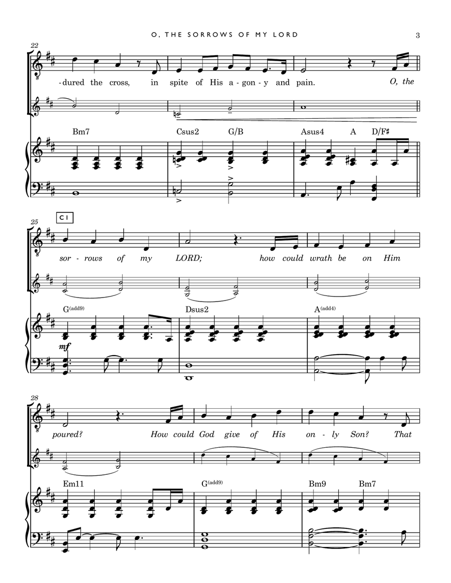 O, The Sorrows Of My LORD (PIANO + VIOLIN ARRANGEMENT) Piano, Vocal scores gallery preview page 3