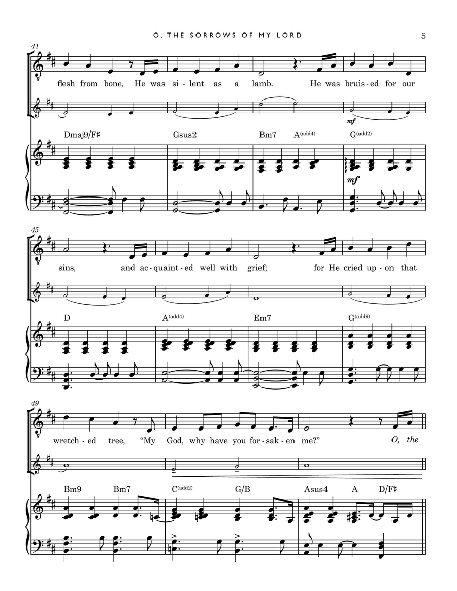 O, The Sorrows Of My LORD (PIANO + VIOLIN ARRANGEMENT) Piano, Vocal scores gallery preview page 5