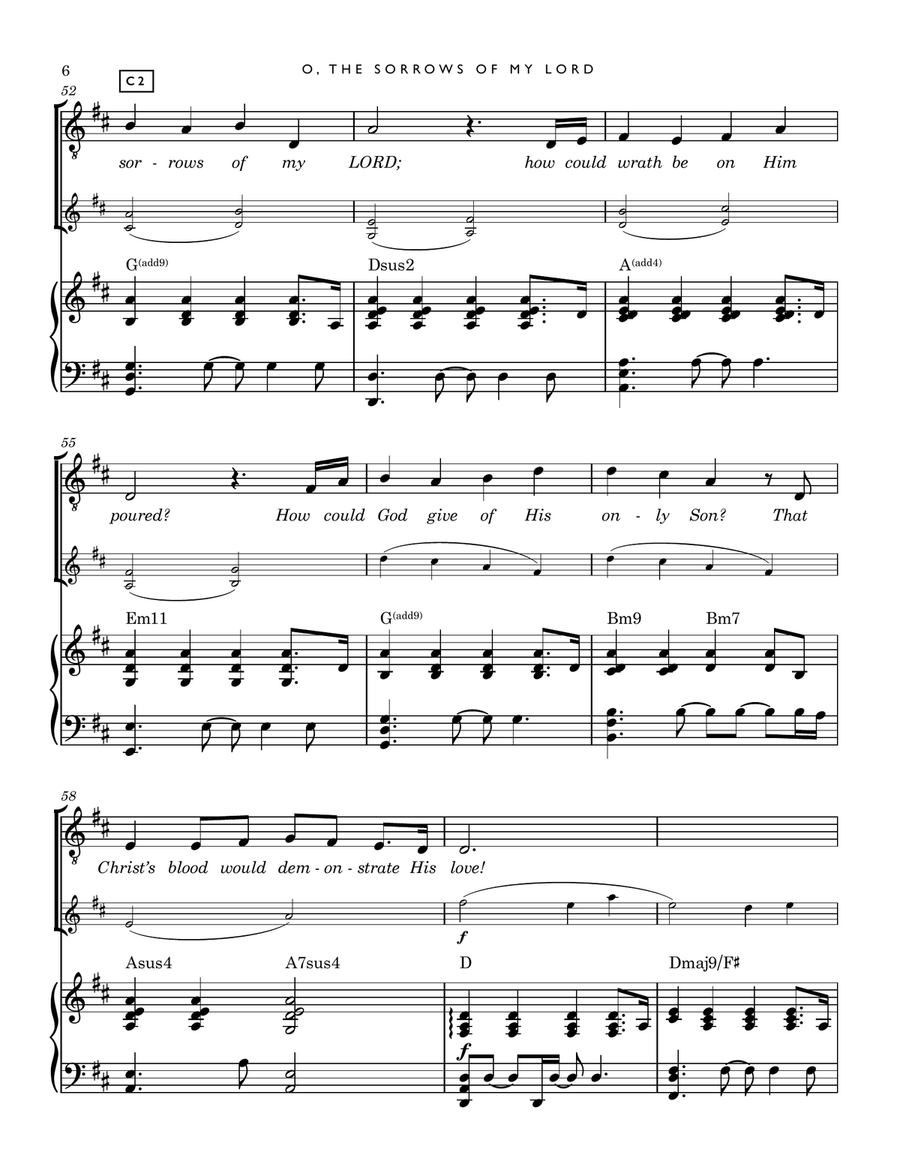 O, The Sorrows Of My LORD (PIANO + VIOLIN ARRANGEMENT) Piano, Vocal scores gallery preview page 6