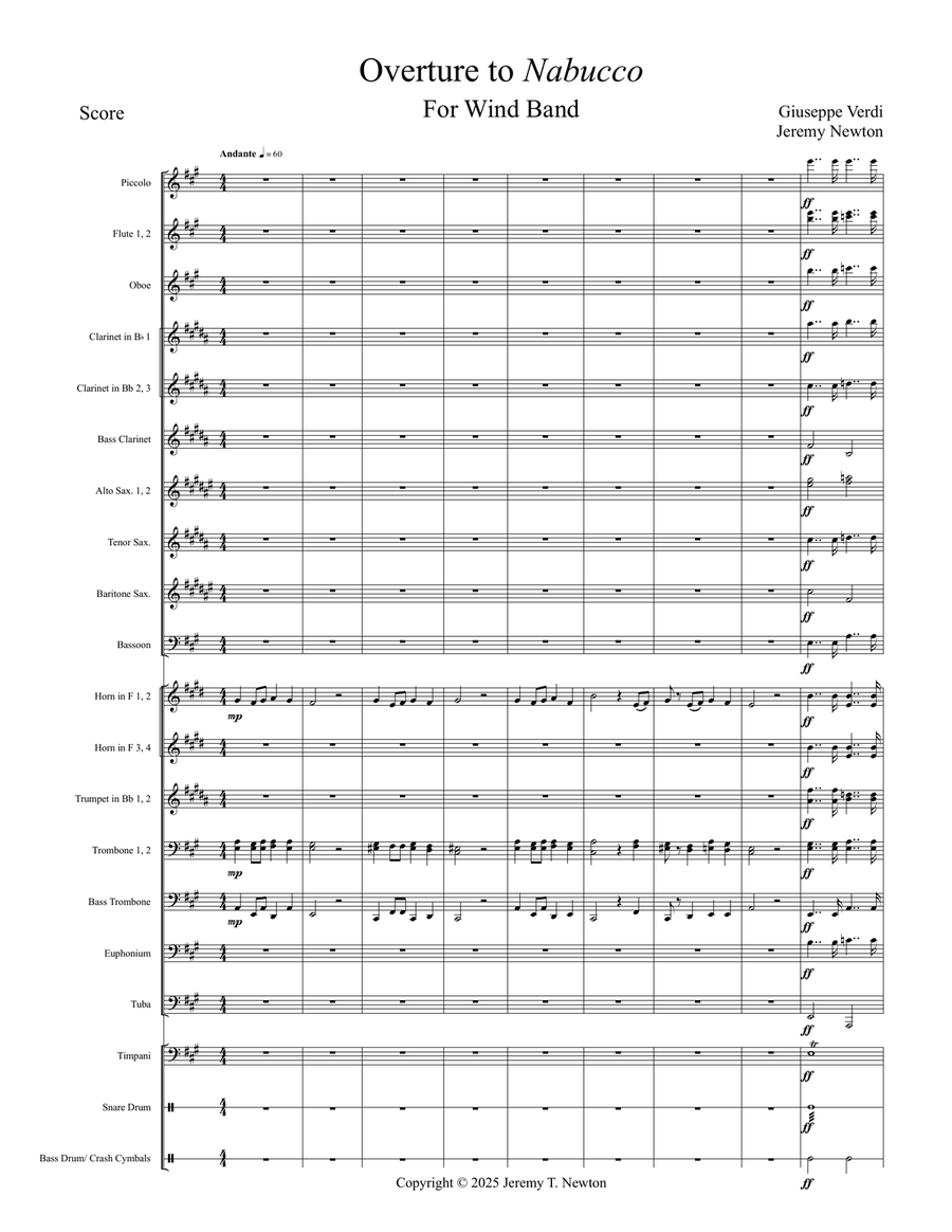 Overture to Nabucco Concert Band scores gallery preview page 1