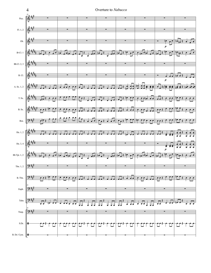 Overture to Nabucco Concert Band scores gallery preview page 4