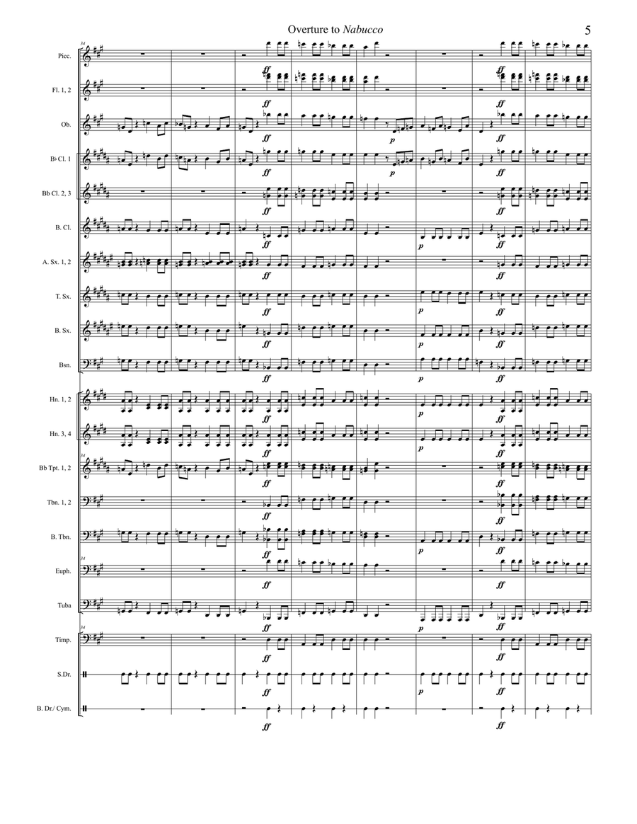 Overture to Nabucco Concert Band scores gallery preview page 5