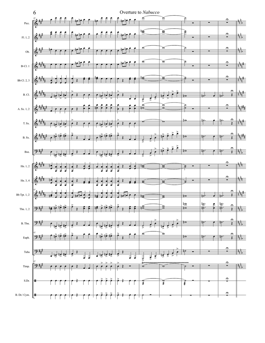 Overture to Nabucco Concert Band scores gallery preview page 6