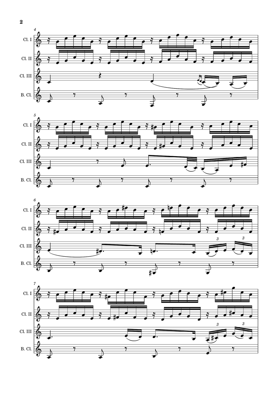 Ave Maria by F. Schubert – Arranged for Clarinet Quartet, Score and Parts Clarinet Quartet scores gallery preview page 2