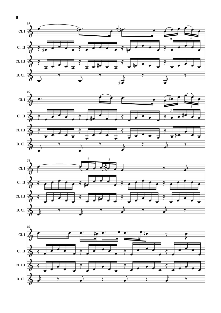 Ave Maria by F. Schubert – Arranged for Clarinet Quartet, Score and Parts Clarinet Quartet scores gallery preview page 6