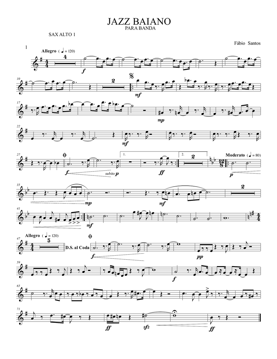JAZZ BAIANO JAZZ BAIANO Concert Band scores gallery preview page 1