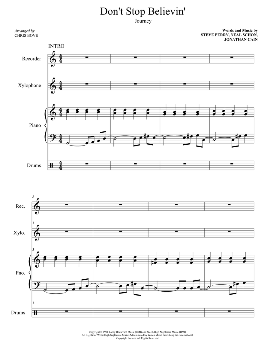 Don't Stop Believin' Small Ensemble scores gallery preview page 5