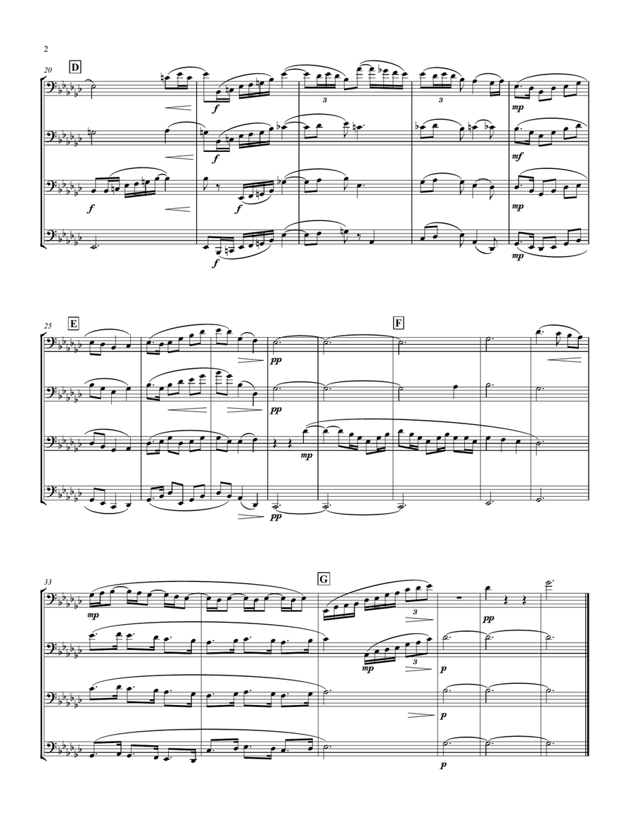 Girl With the Flaxen Hair for Tuba Quartet Brass Quartet scores gallery preview page 2