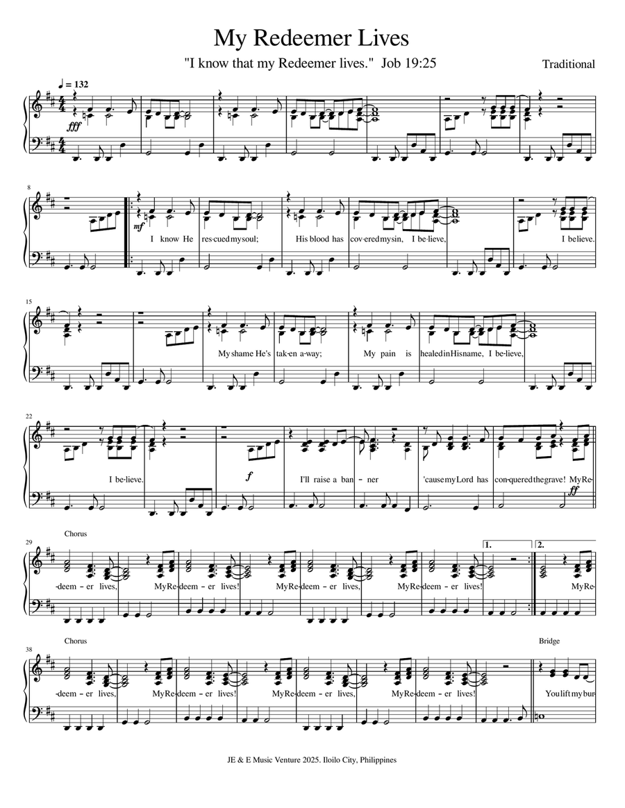 My Redeemer Lives My Redeemer Lives A Cappella scores gallery preview page 1