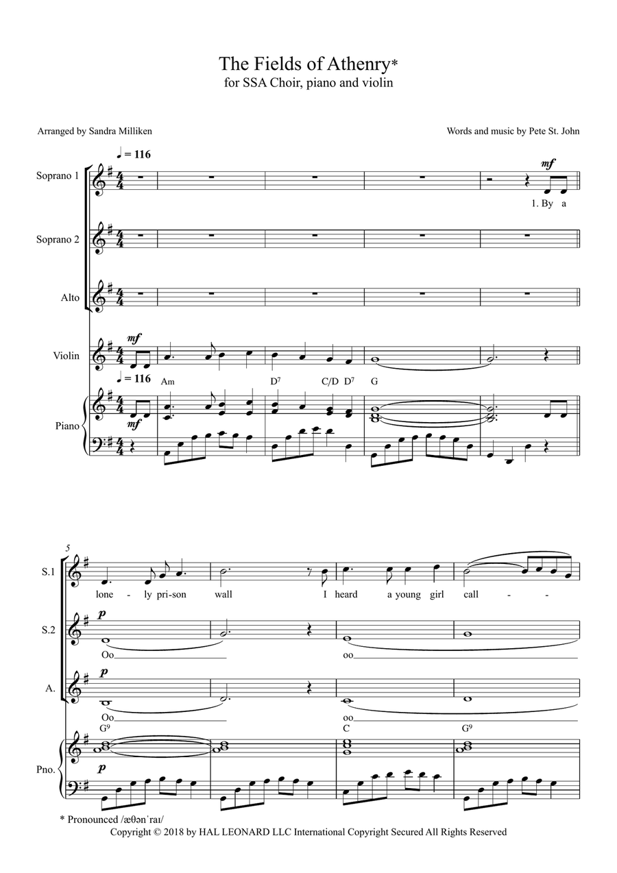 The Fields Of Athenry SSA scores gallery preview page 2