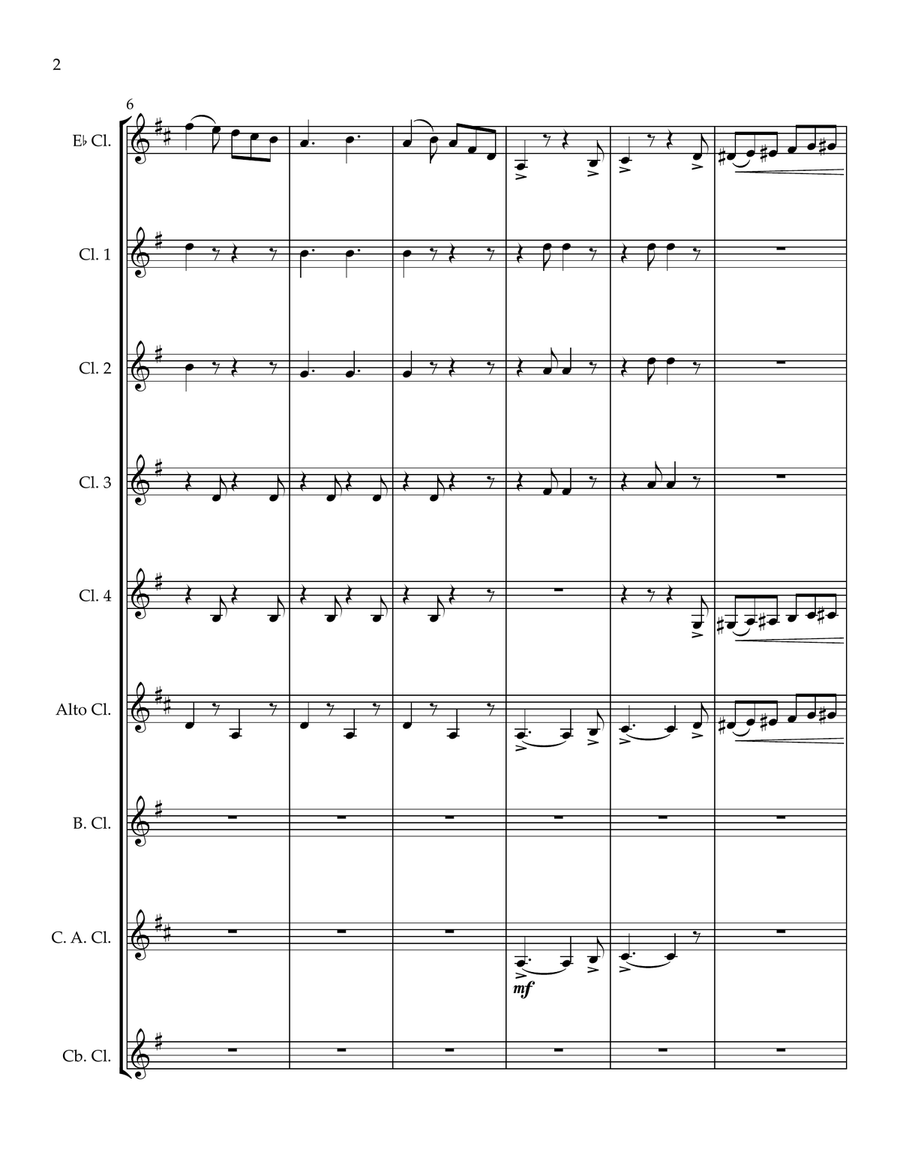 Cave of the Winds (Clarinet Choir) Clarinet Choir scores gallery preview page 2