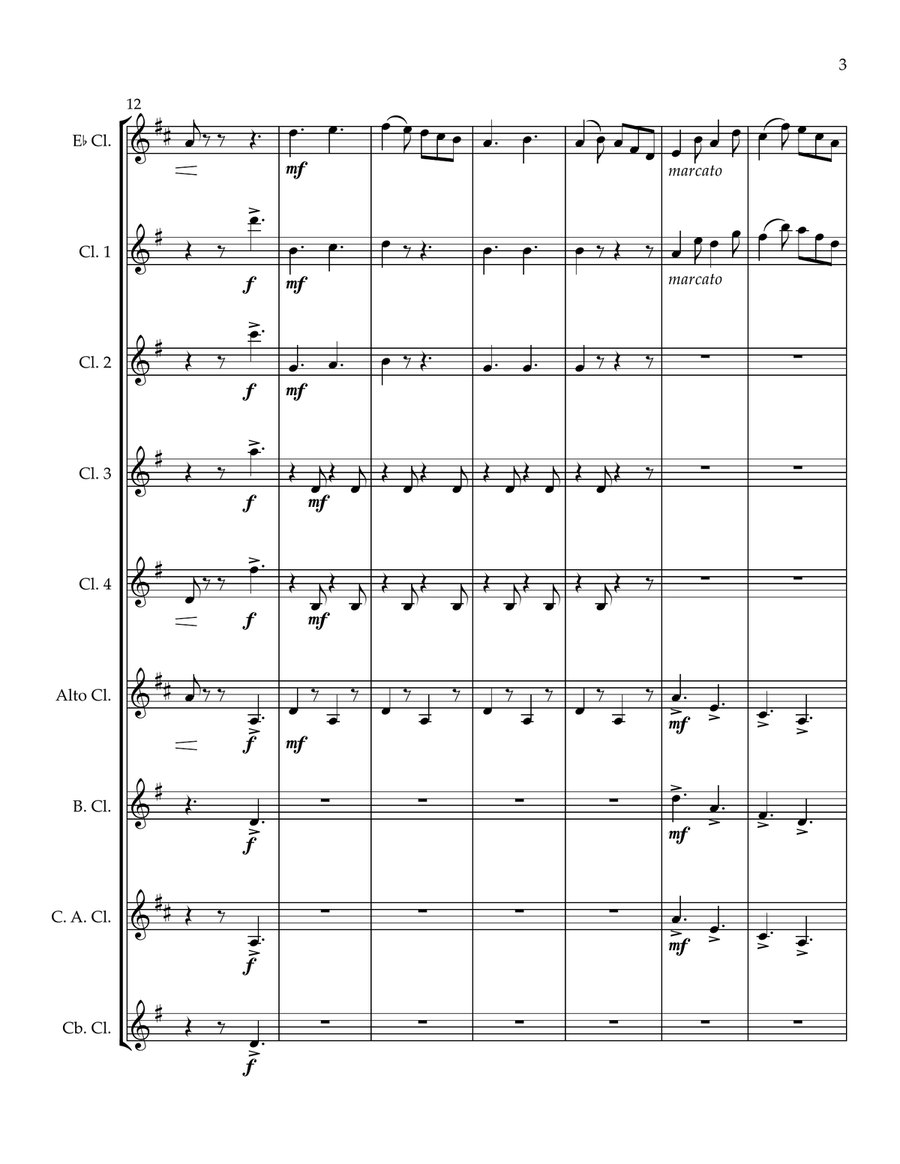 Cave of the Winds (Clarinet Choir) Clarinet Choir scores gallery preview page 3