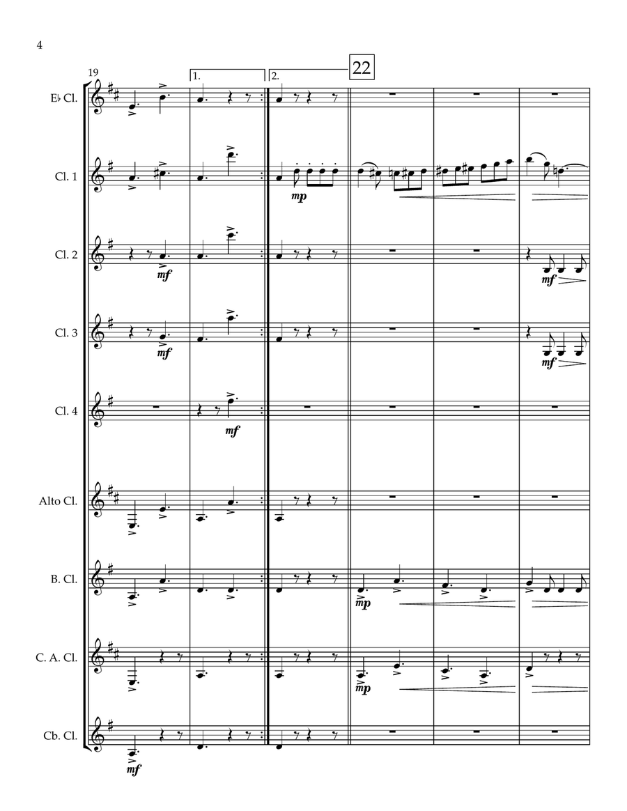 Cave of the Winds (Clarinet Choir) Clarinet Choir scores gallery preview page 4