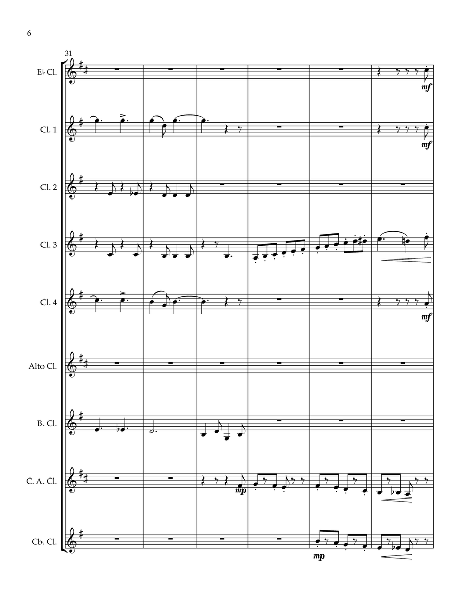 Cave of the Winds (Clarinet Choir) Clarinet Choir scores gallery preview page 6