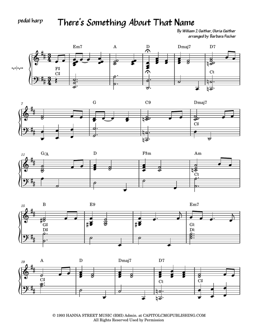 There's Something About That Name Pedal Harp scores gallery preview page 1