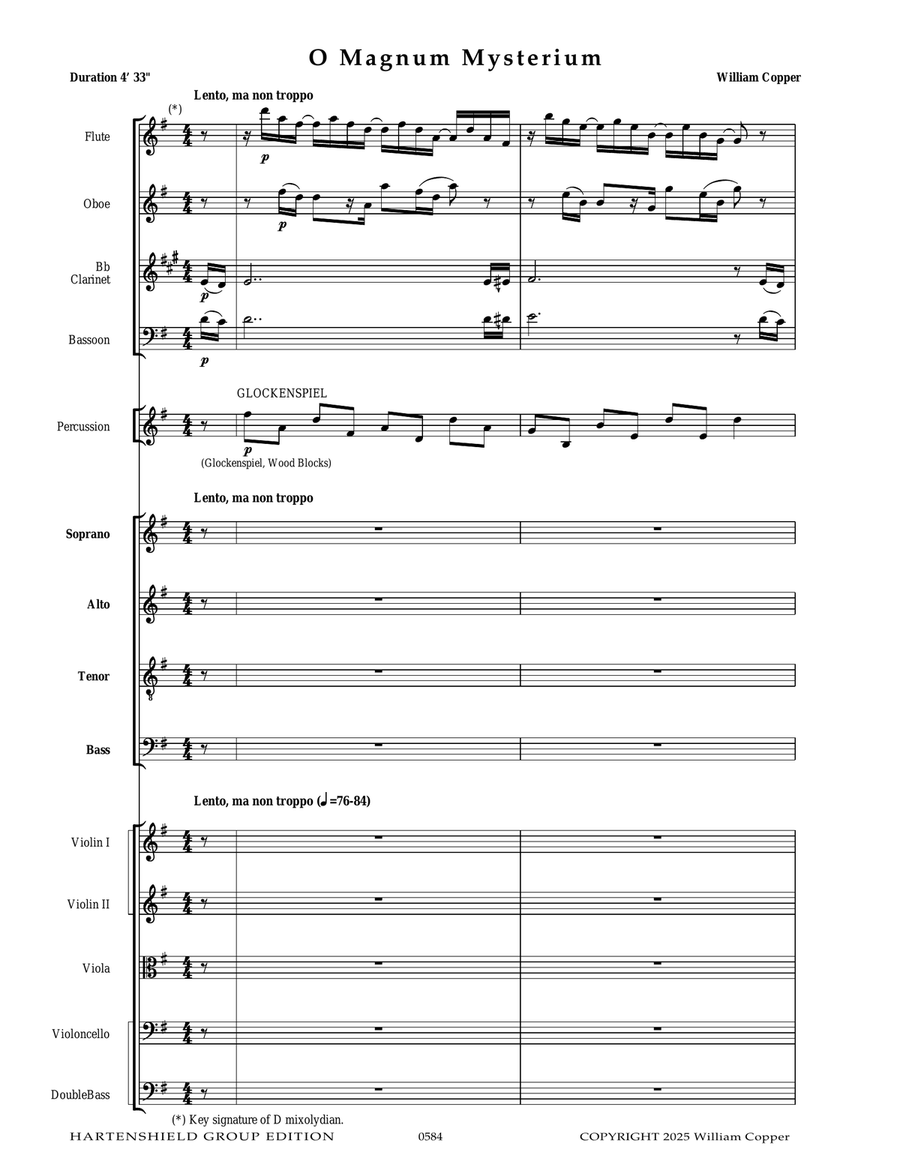 O Magnum Mysterium - Score Only Chamber Orchestra scores gallery preview page 1