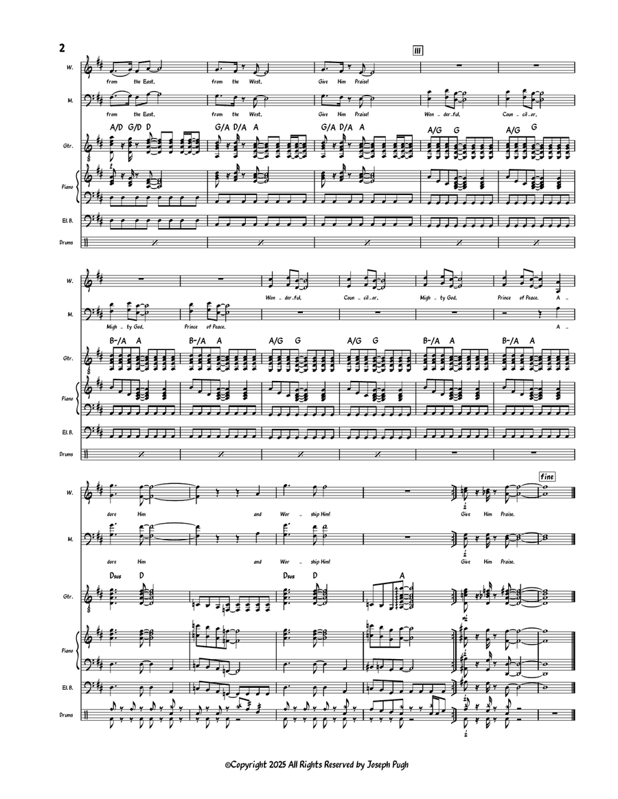 Give Him Praise Give Him Praise 4-Part scores gallery preview page 2