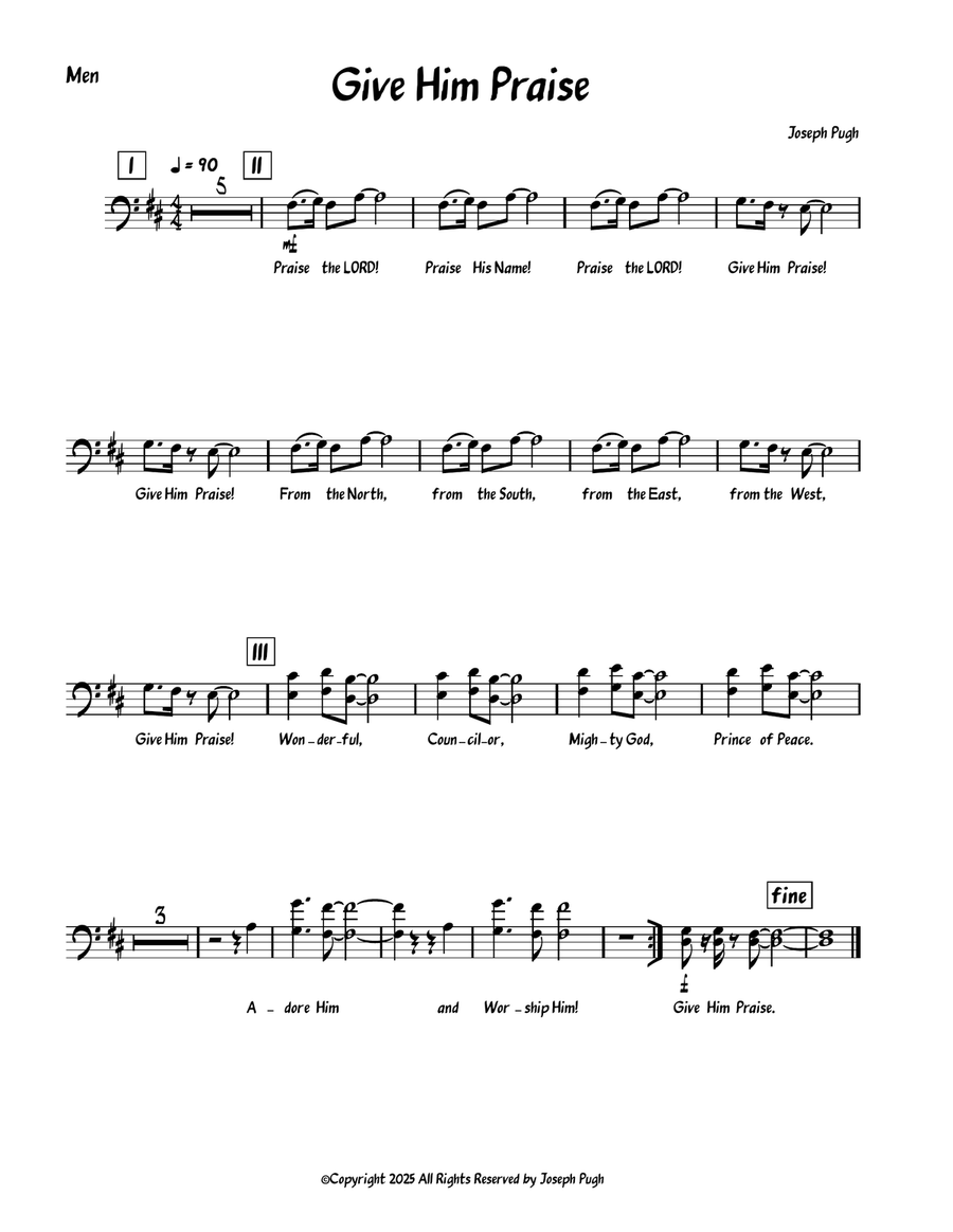 Give Him Praise Give Him Praise 4-Part scores gallery preview page 4