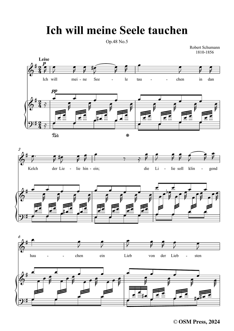 R. Schumann-Ich will meine Seele tauchen,in e minor Piano, Vocal scores gallery preview page 3