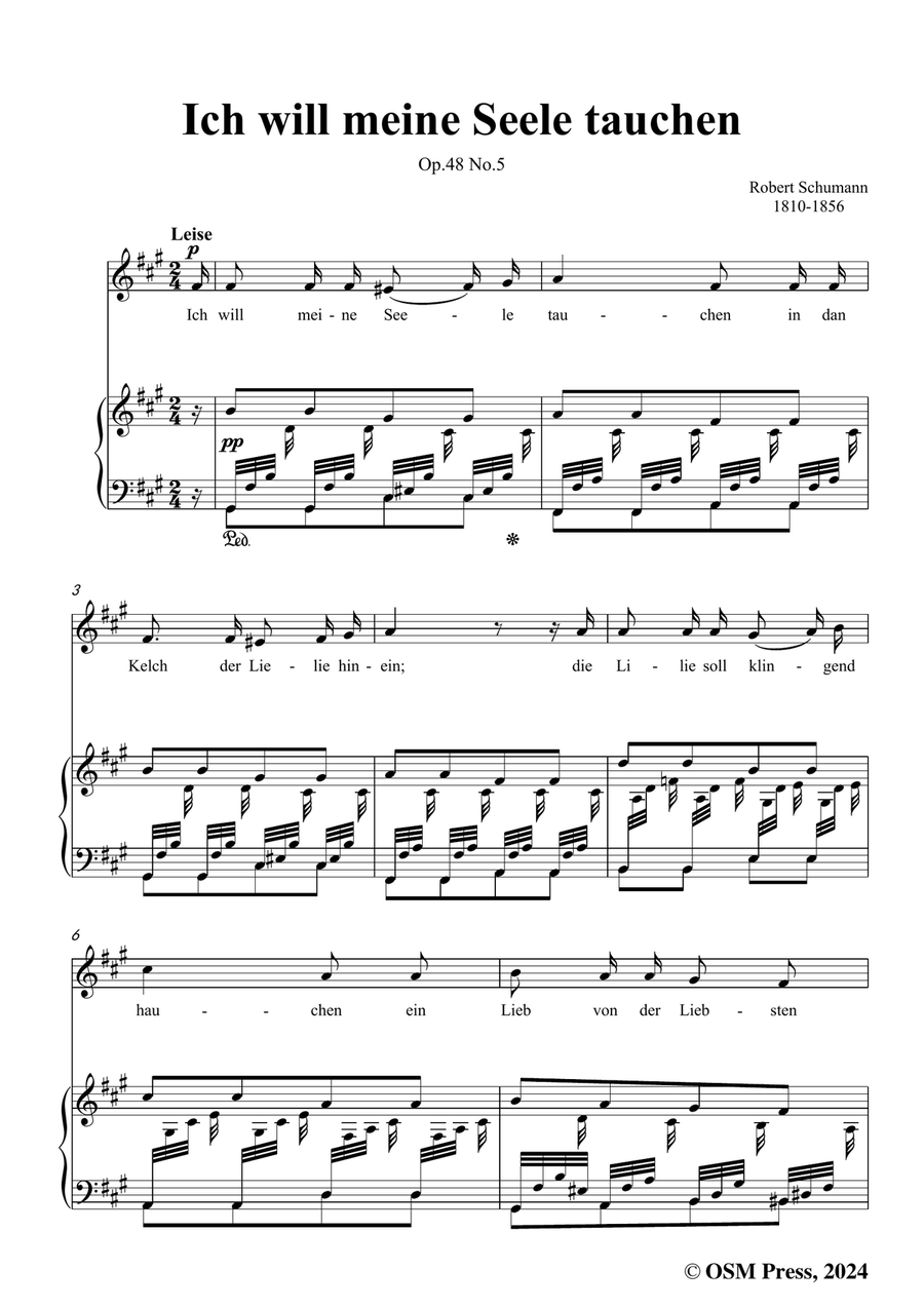R. Schumann-Ich will meine Seele tauchen,in f sharp minor Piano, Vocal scores gallery preview page 3
