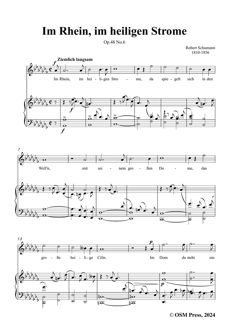 R. Schumann-Im Rhein,im heiligen Strome,in a flat minor Piano, Vocal scores gallery preview page 3