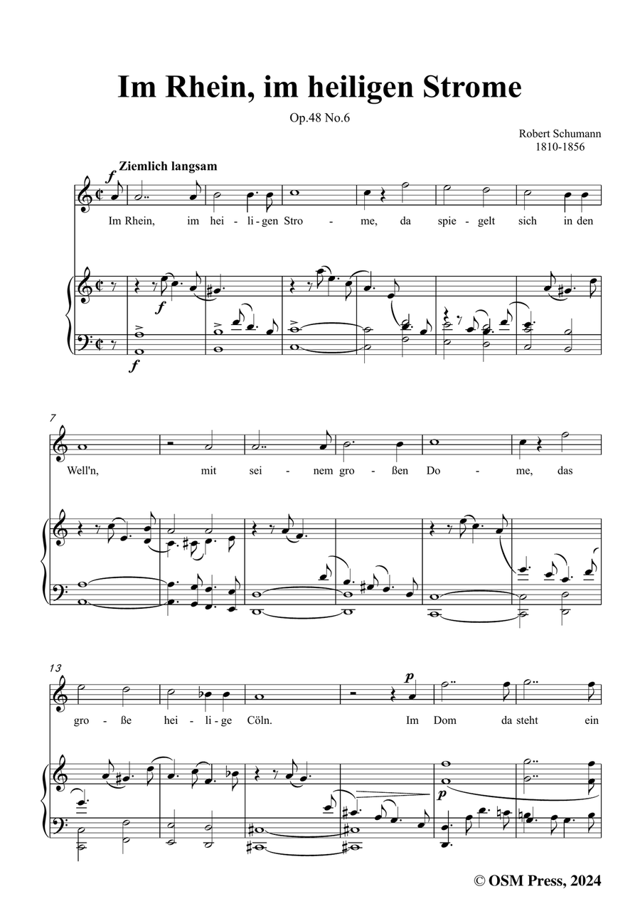 R. Schumann-Im Rhein,im heiligen Strome,in a minor Piano, Vocal scores gallery preview page 3