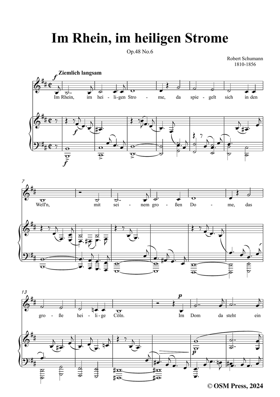 R. Schumann-Im Rhein,im heiligen Strome,in b minor Piano, Vocal scores gallery preview page 3