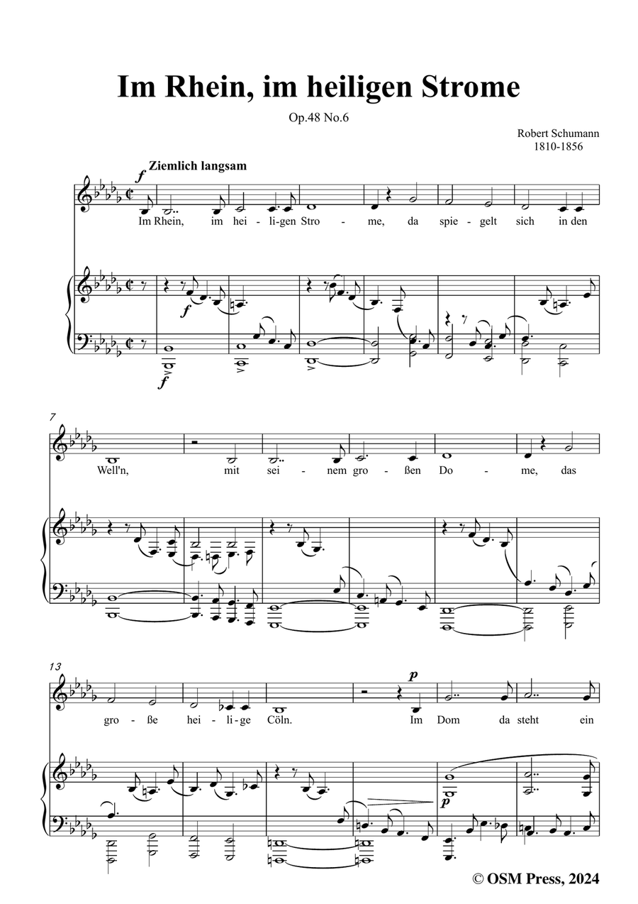R. Schumann-Im Rhein,im heiligen Strome,in b flat minor Piano, Vocal scores gallery preview page 3