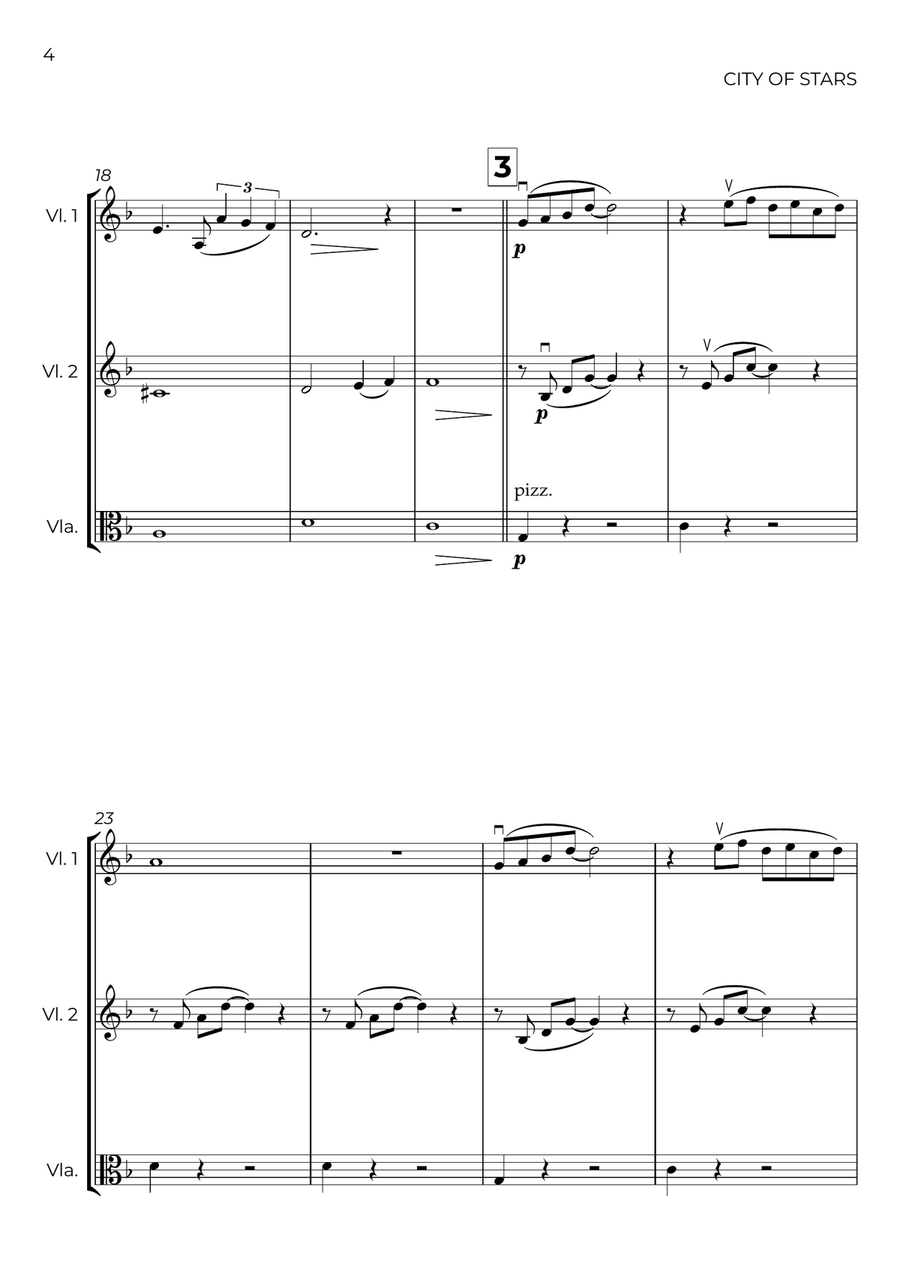 City Of Stars String Trio scores gallery preview page 4