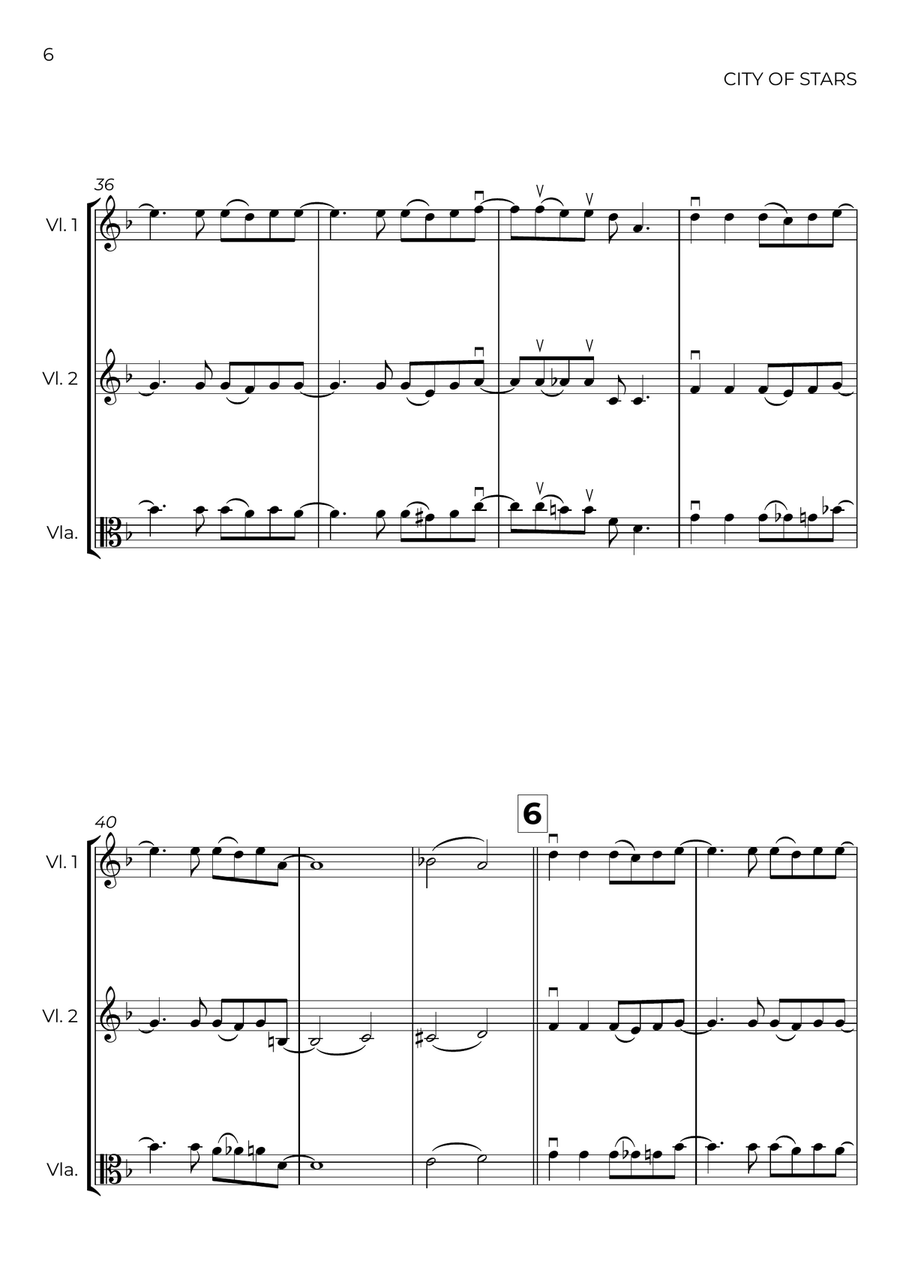 City Of Stars String Trio scores gallery preview page 6